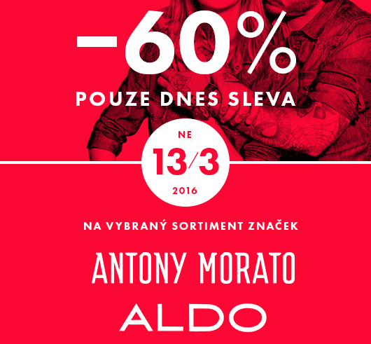 Antony Morato a Aldo se slevou 60%