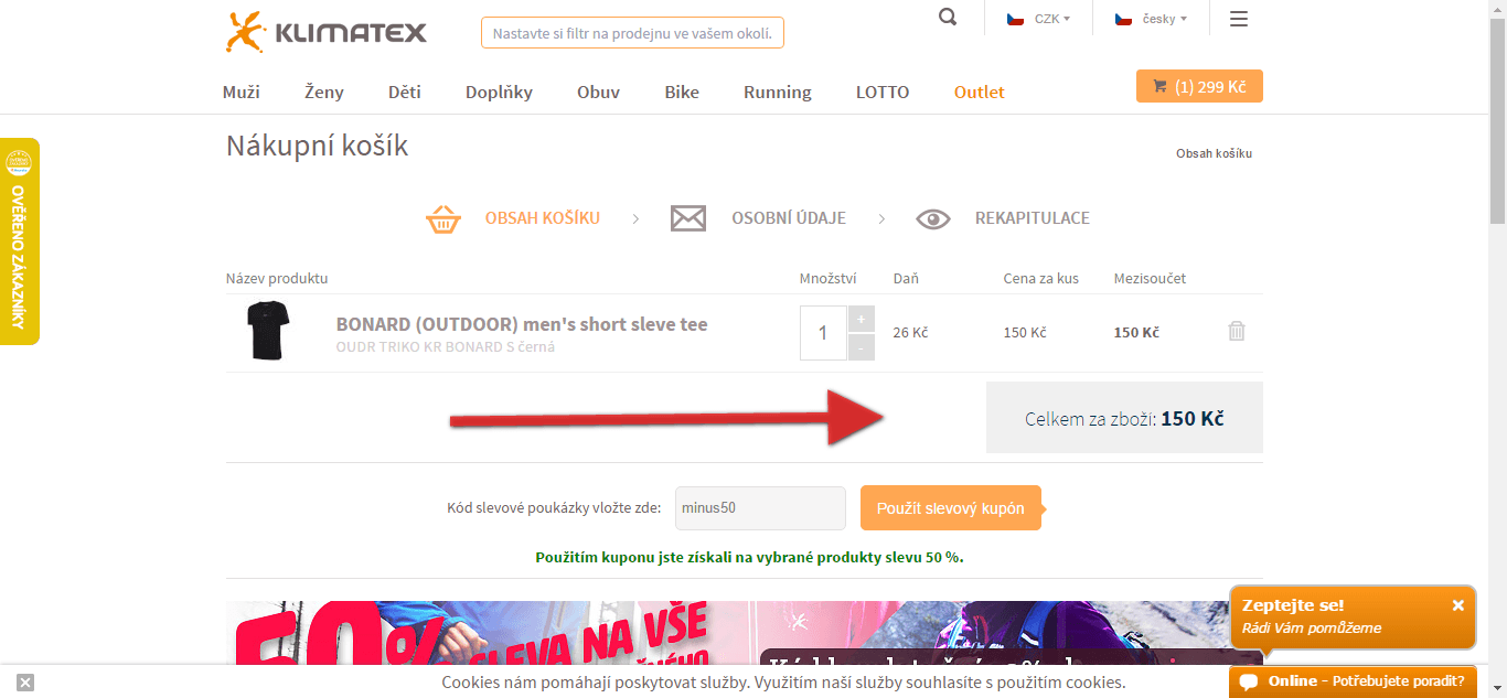 Sleva 50% i na zlevněné zboží