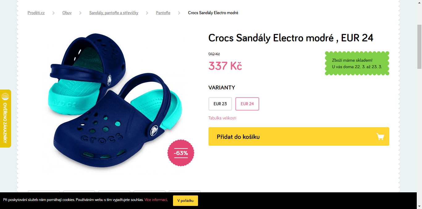 Sandály Crocs - velký výprodej