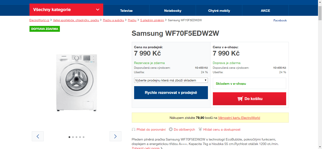 Pračka Samsung - 7kg, 1200 otáček, A+++