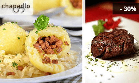 30% na na veškerá jídla v restauraci Chapadlo