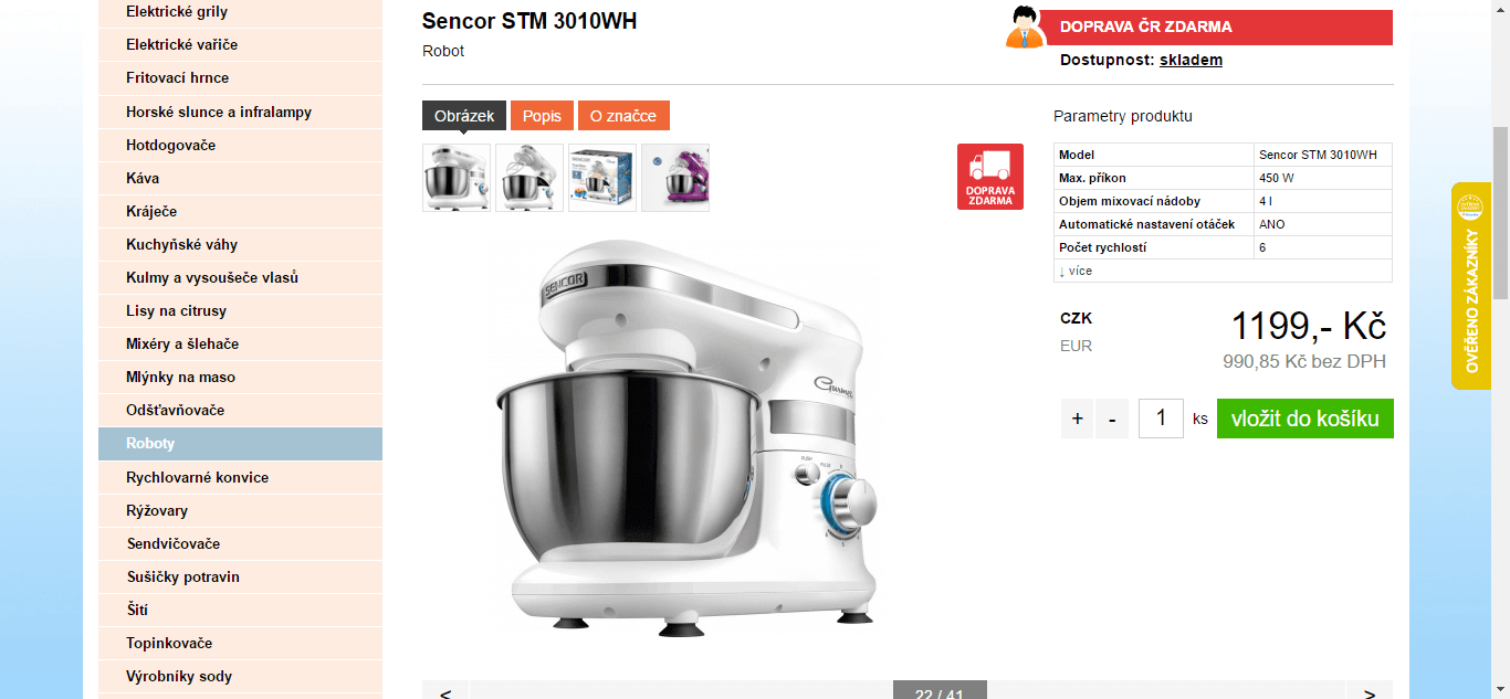 Kuchyňský robot Sencor STM 3010WH