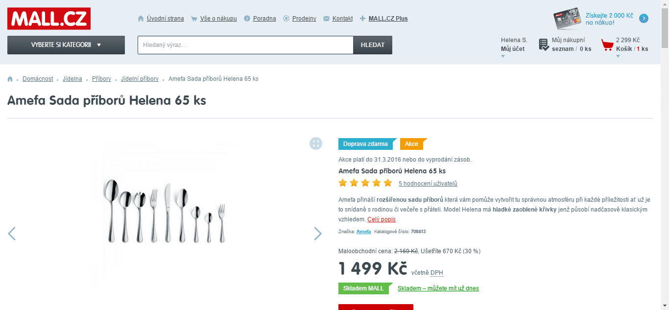 65 dílná sada příborů Amefa HELENA