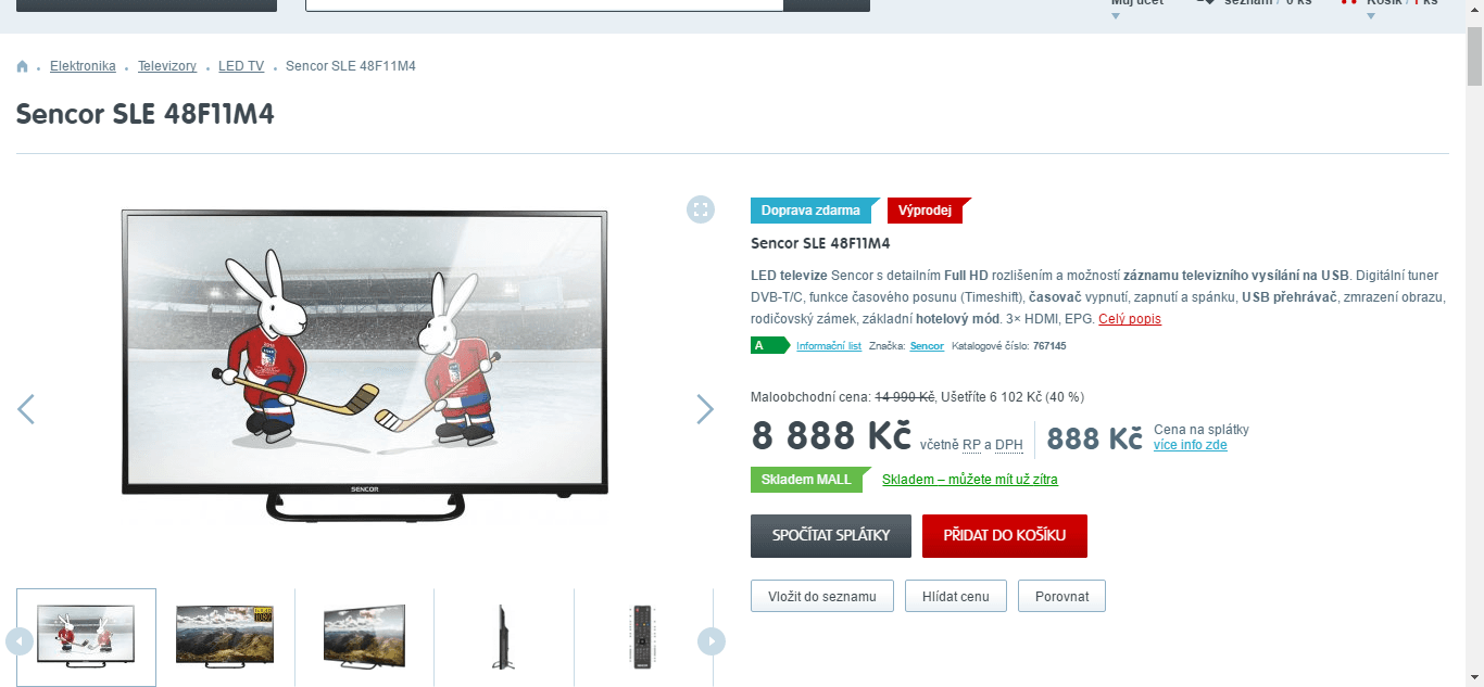 Full HD TV, 122 cm, Sencor
