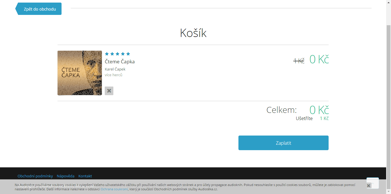 Audiokniha 6 povídek od Karla Čapka