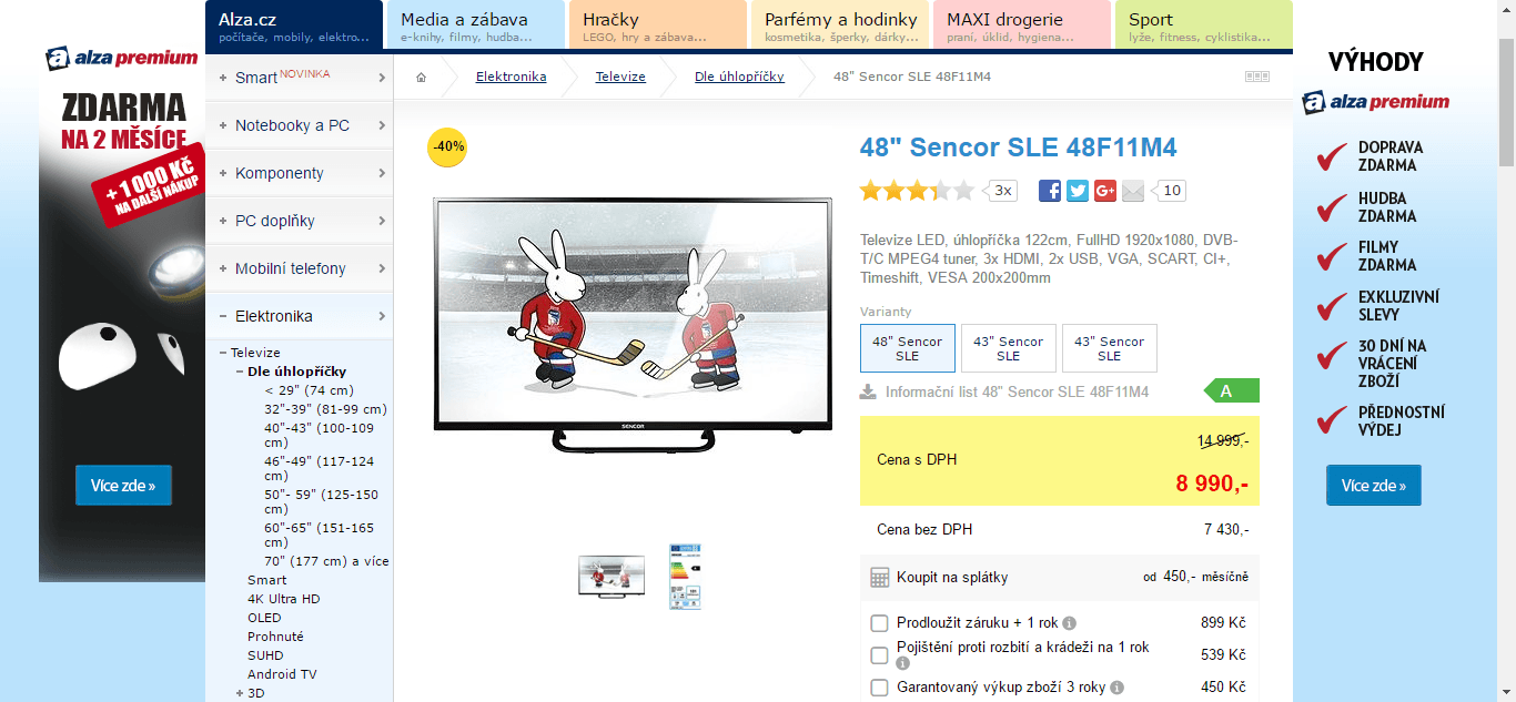 Full HD TV, 122 cm, Sencor
