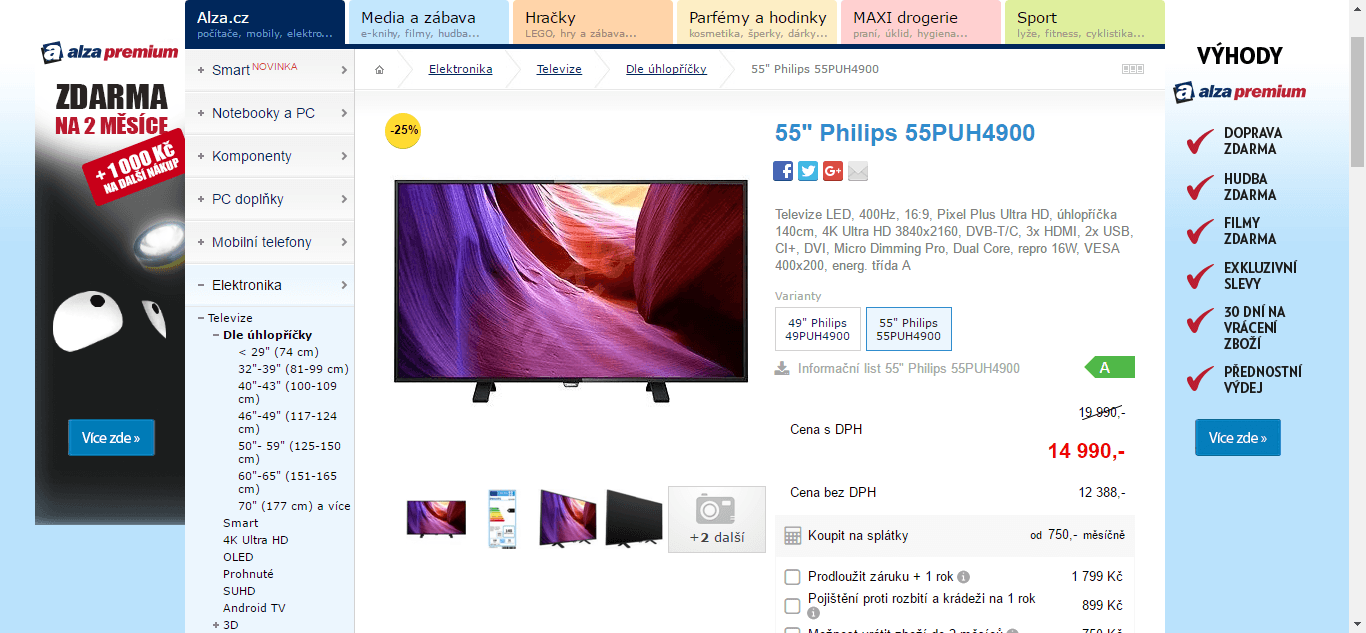Ultra HD, TV, 140 cm, Philips