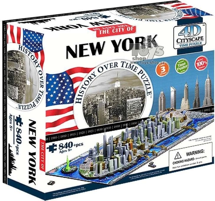 4D panoráma puzzle New York, 840 dílků