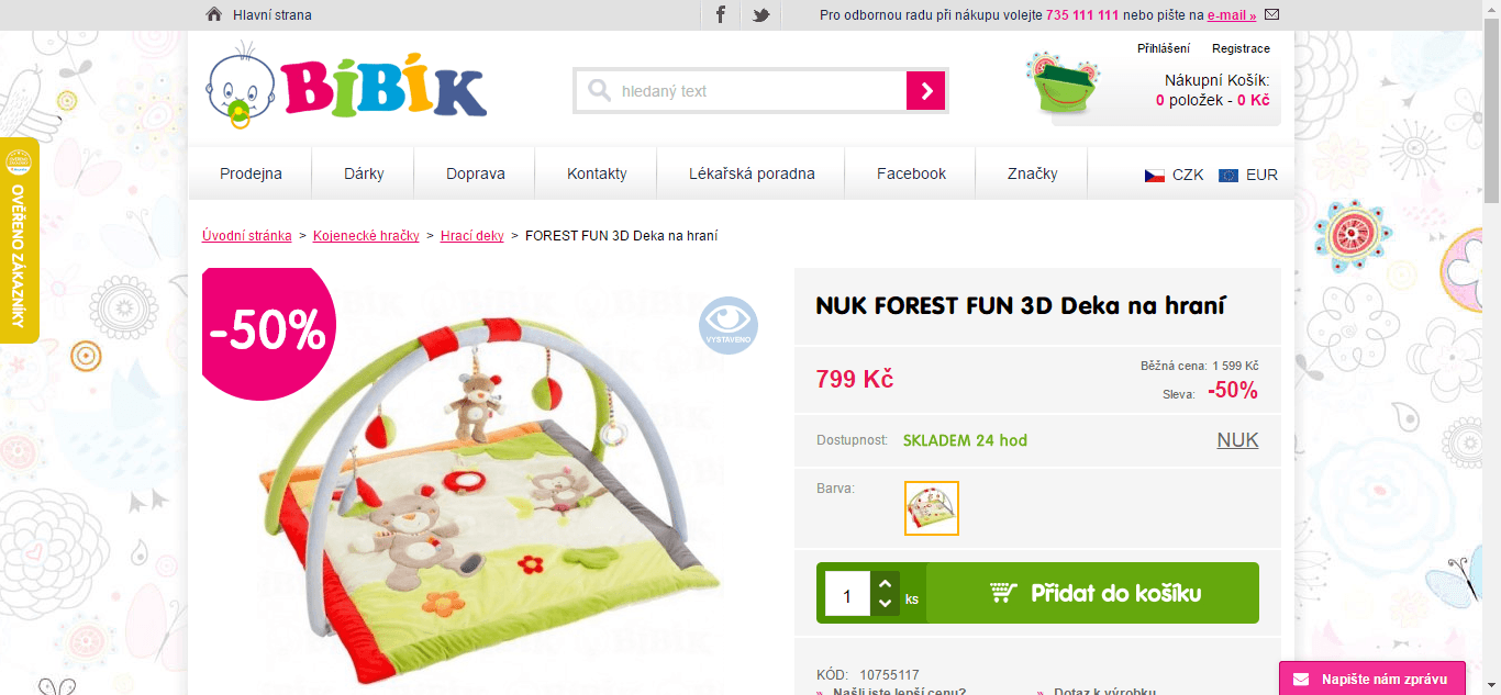 Deka na hraní NUK Forest Fun 3-D