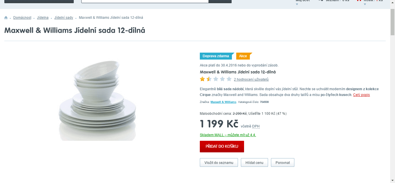 Porcelánová jídelní sada Maxwell and Williams