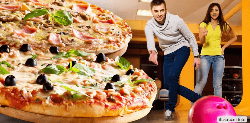 Hodinová hra bowlingu a dvě libovolné pizzy