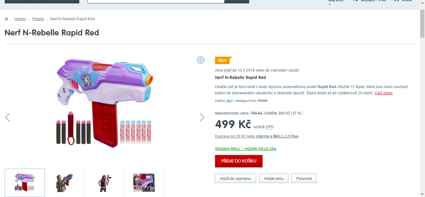 Hasbro Nerf Rebelle Rapid Red 