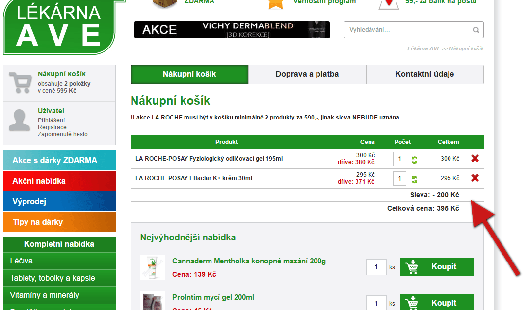 Sleva 200 Kč na nákup kosmetiky La Roche