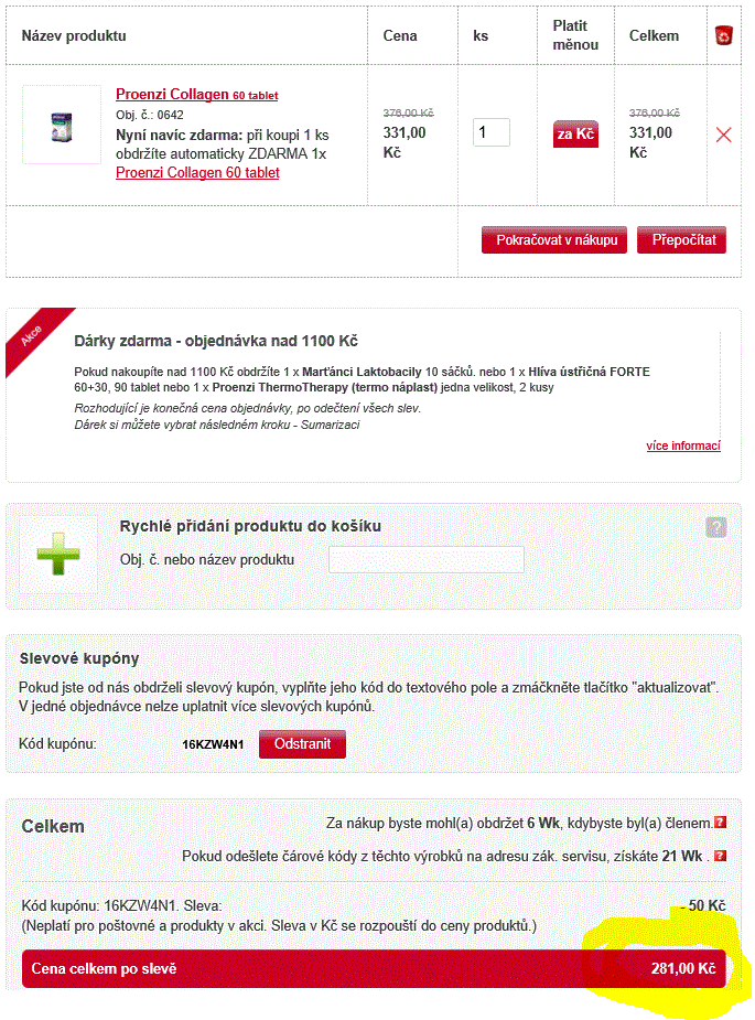 Walmark Proenzi Collagen 60 ks