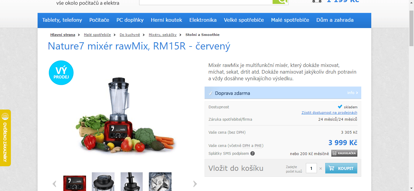 Multifunkční mixér Nature7 rawMix