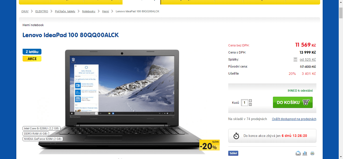 Lenovo, i5, až 2,7GHz, 6GB RAM, 2GB NVIDIA