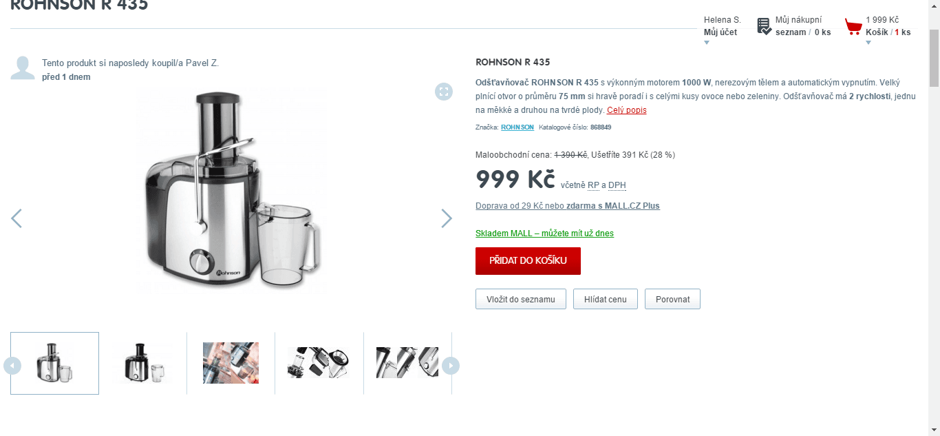 Odšťavňovač Rohnson R435