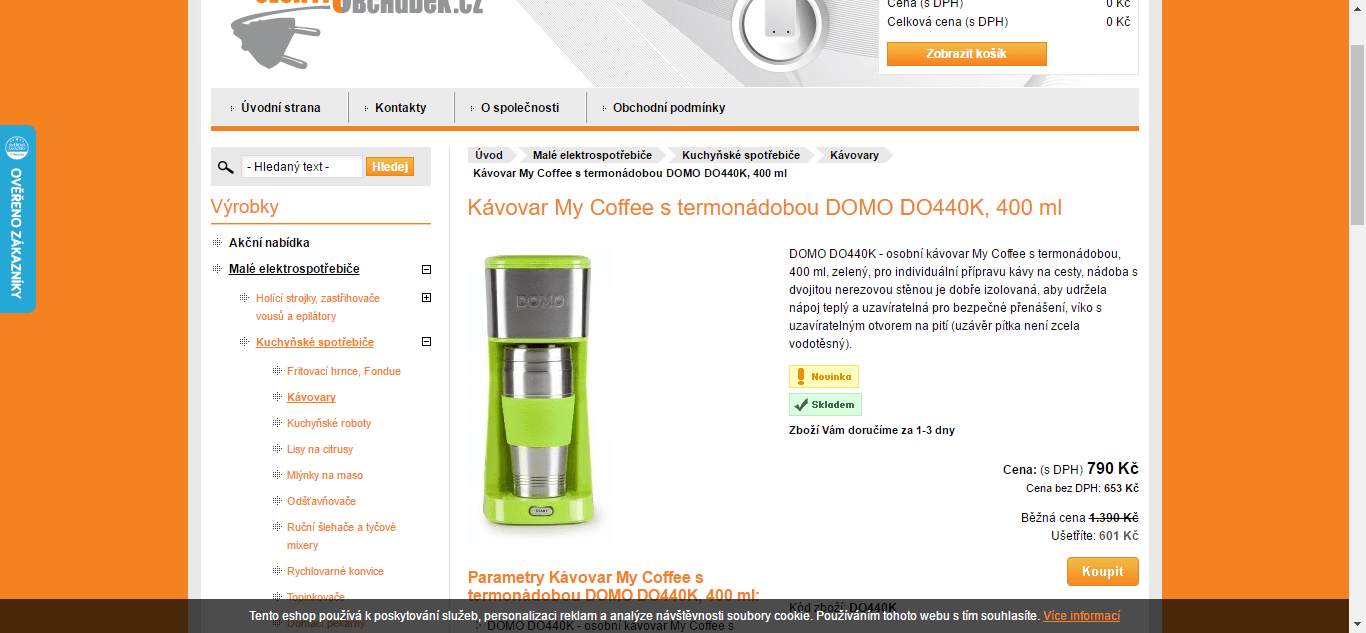 Kávovar s termonádobou DOMO 