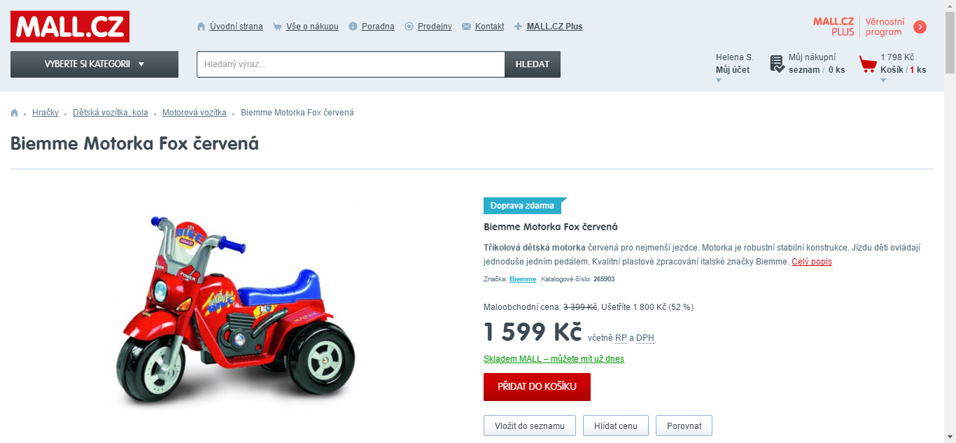 Elektrická motorka pro dítě Biemme