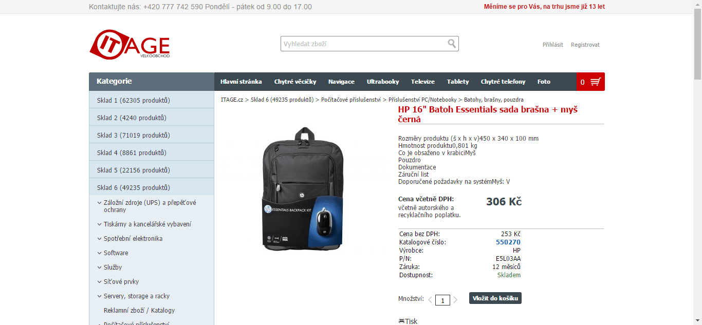 HP batoh na 16" ntb + myš