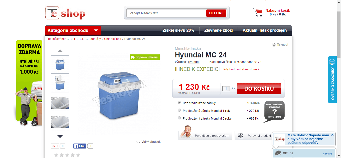 Lednice do auta Hyundai, 24 l., i ohřev