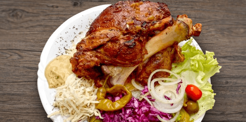 Vynikající 1,7 kg pečené vepřové koleno(Prostějov)