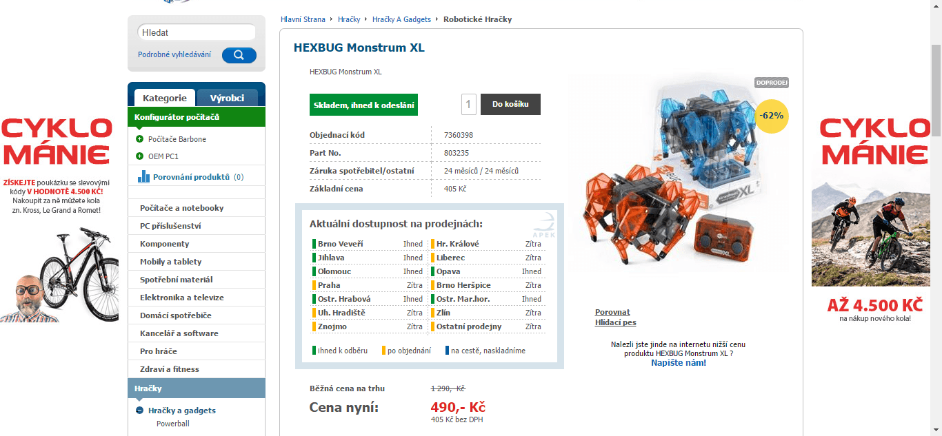 Dálkově řízený robot Hexbug Monstrum XL