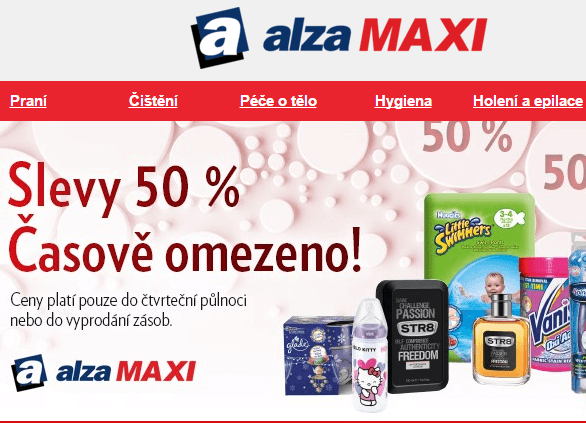 Sleva 50% na vybrané produkty