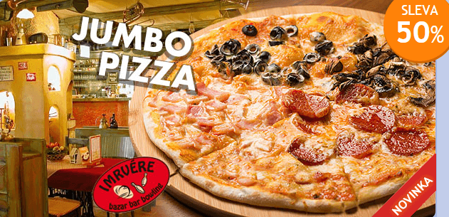 Jumbo pizza o průměru 50 cm a hodina bowlingu