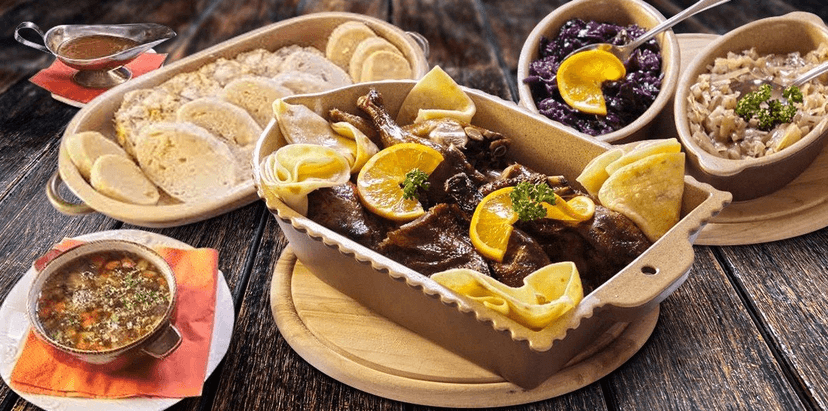 3chodové kachní menu