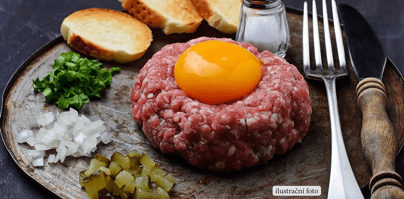 Tatarák z hovězí roštěné a dvě piva(Most)
