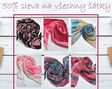 Sleva 50% na všechny šátky