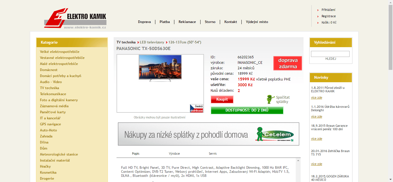 Full HD, LED, Smart, 3D, 126 cm, Panasonic