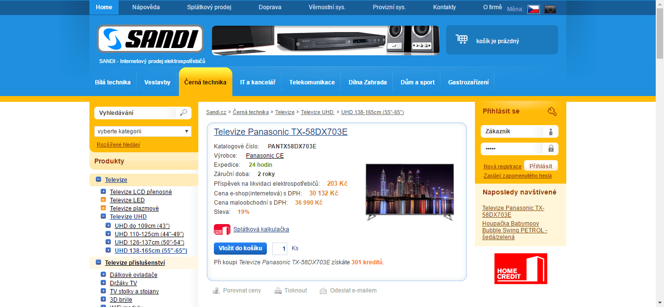 Ultra HD TV, Smart, 146 cm, Panasonic