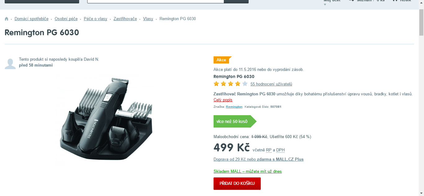 Zastřihovač vlasů a vousů Remington PG 6030