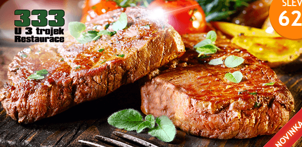 2x 250g steak z krkovičky vč. přílohy a dresinku