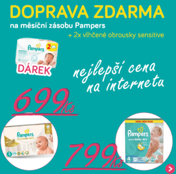 Měsíční balení Pampers + dárek zdarma
