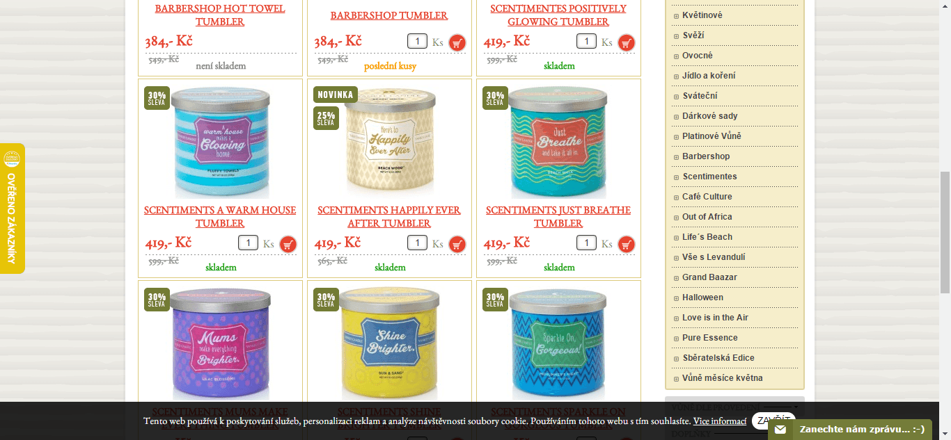 Sleva 30% na Yankee Candle svíčky 