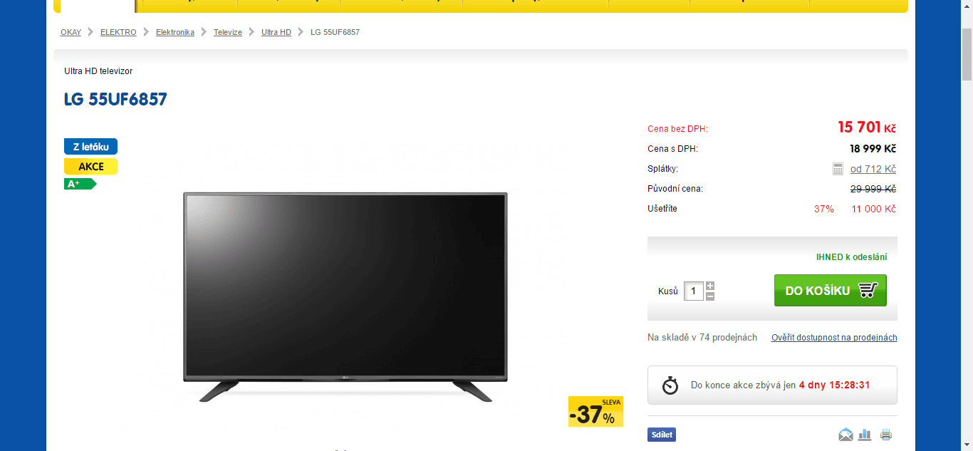Ultra HD TV, Smart, 139 cm, LG