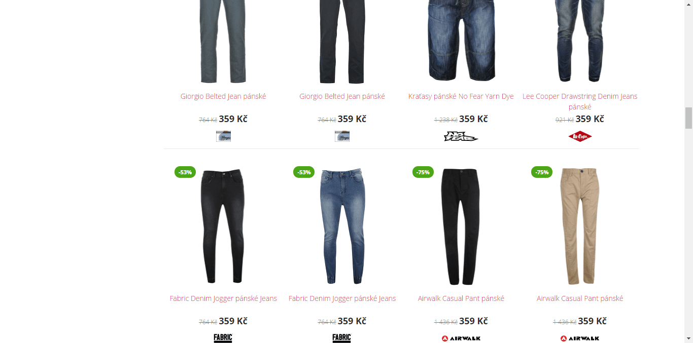 Výprodej jeansů za super ceny