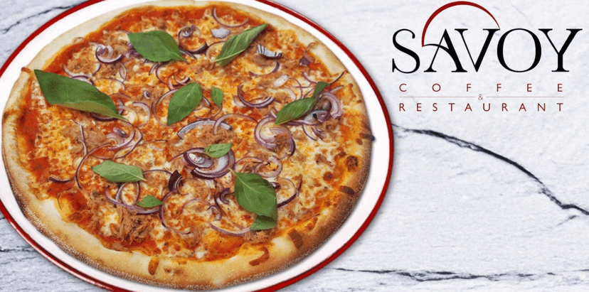 Dvě výborné pizzy ve vyhlášené restauraci Savoy