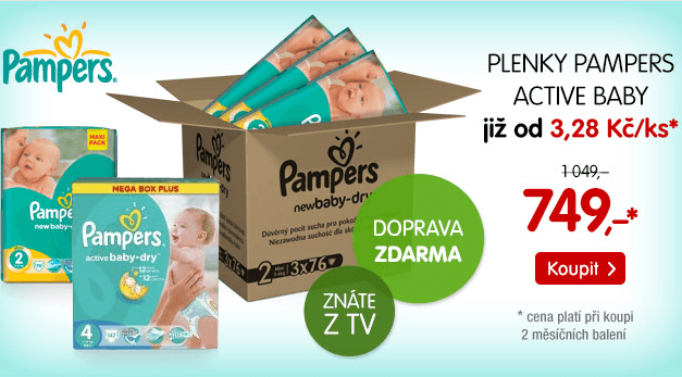 Výhodné maxi balení plenek Pampers