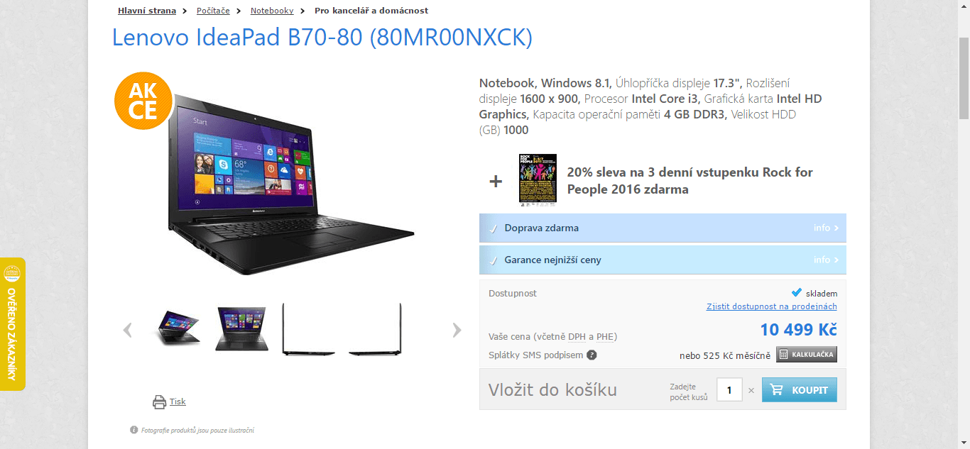 Lenovo, i3, 4GB RAM, 1TB, 17,3"