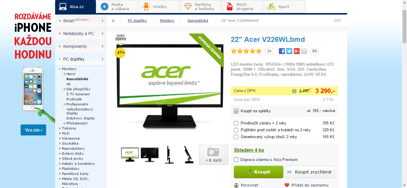 PC monitor Acer, 22"