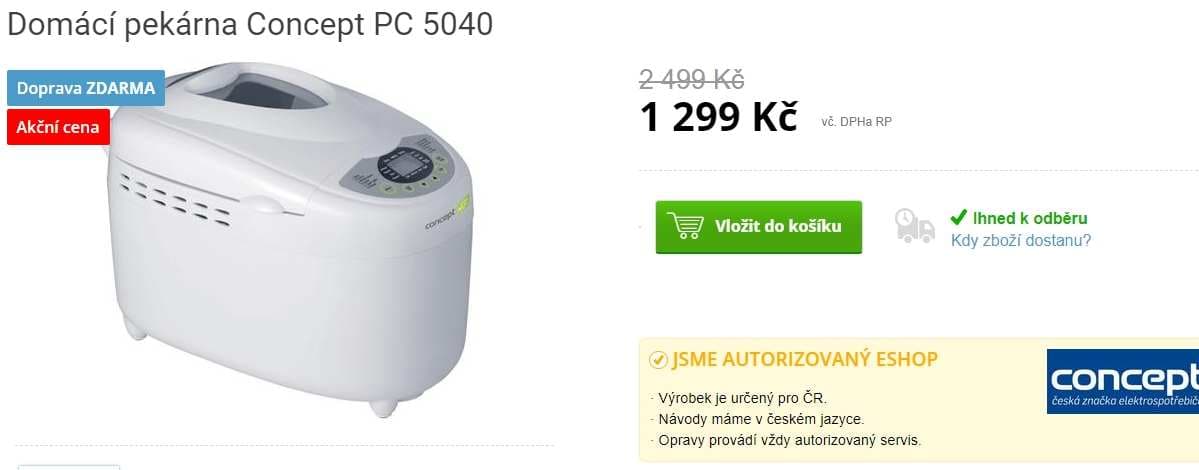 Domácí pekárna Concept PC5040