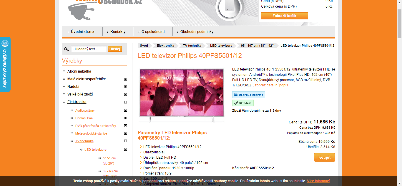 Full HD TV, Smart, 102 cm, Philips