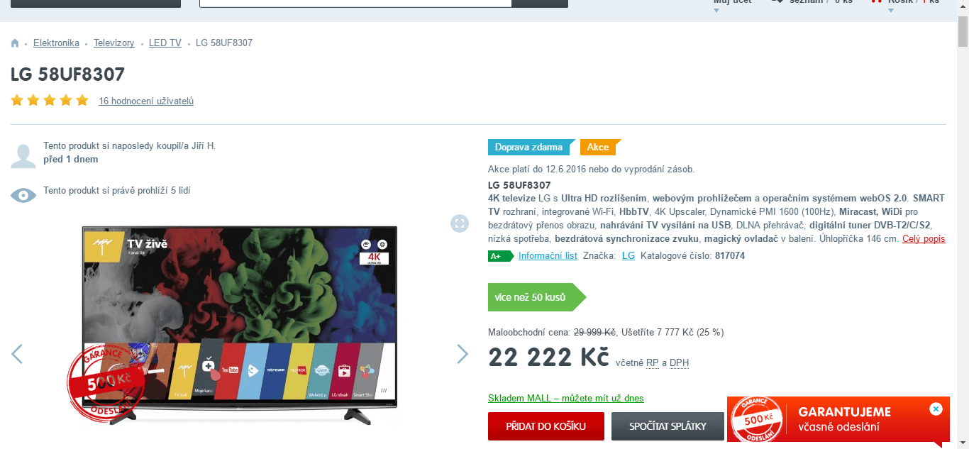 Ultra HD, Smart TV, 146 cm, LG