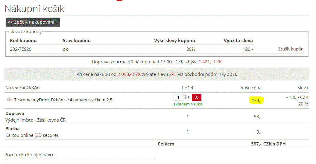 Džbán Tescoma se 4 poháry s víčkem 2,5 l