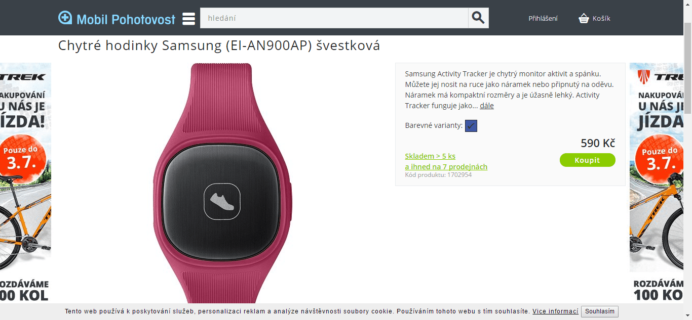 Náramkový monitor aktivit Samsung
