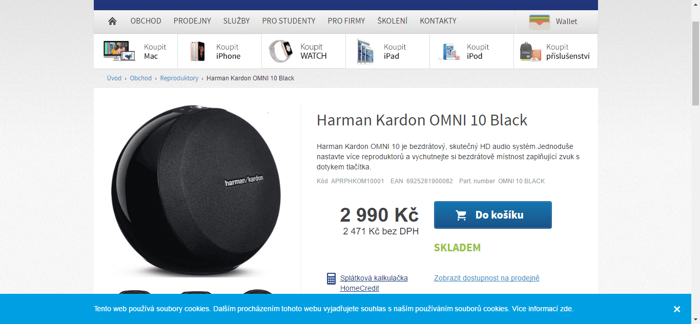 Bezdrátový HD reproduktor Harman Kardon OMNI 10